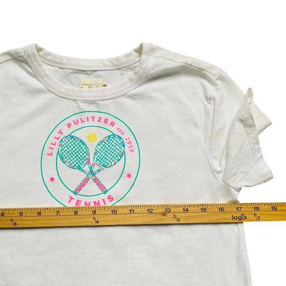 Lilly Pulitzer Luxletic Rally Tee XXS White Holding Court Tennis Resort Summery - Picture 3 of 4